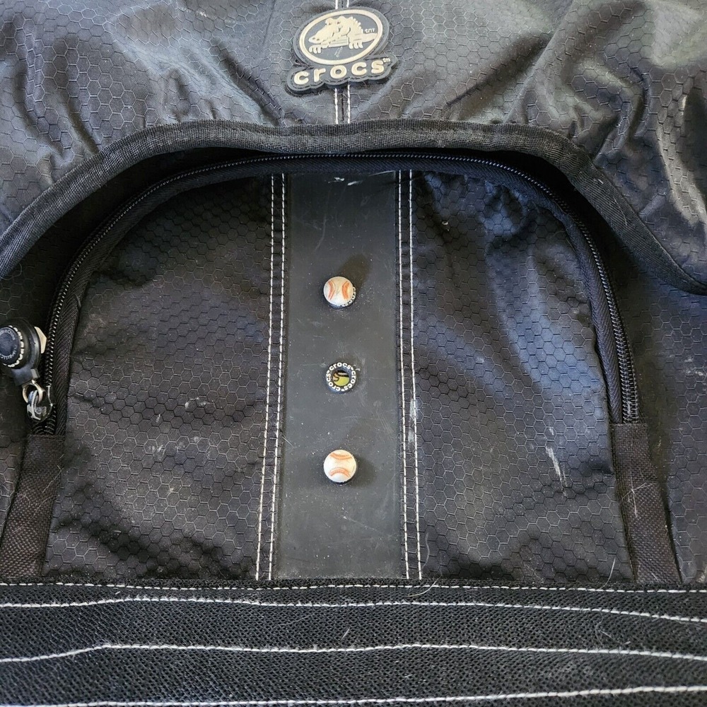 Crocs Laptop Messenger Bag Tote Black Silver Grey 17" X 6" X 12" Large‎ - Picture 3 of 12